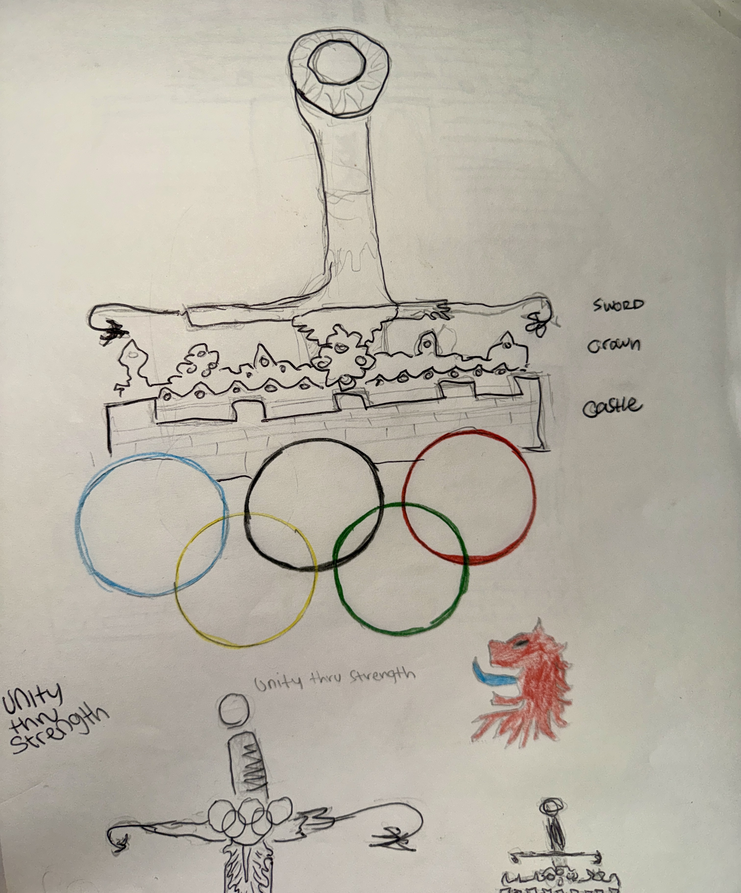 Early sketches and explorations for the Olympic identity